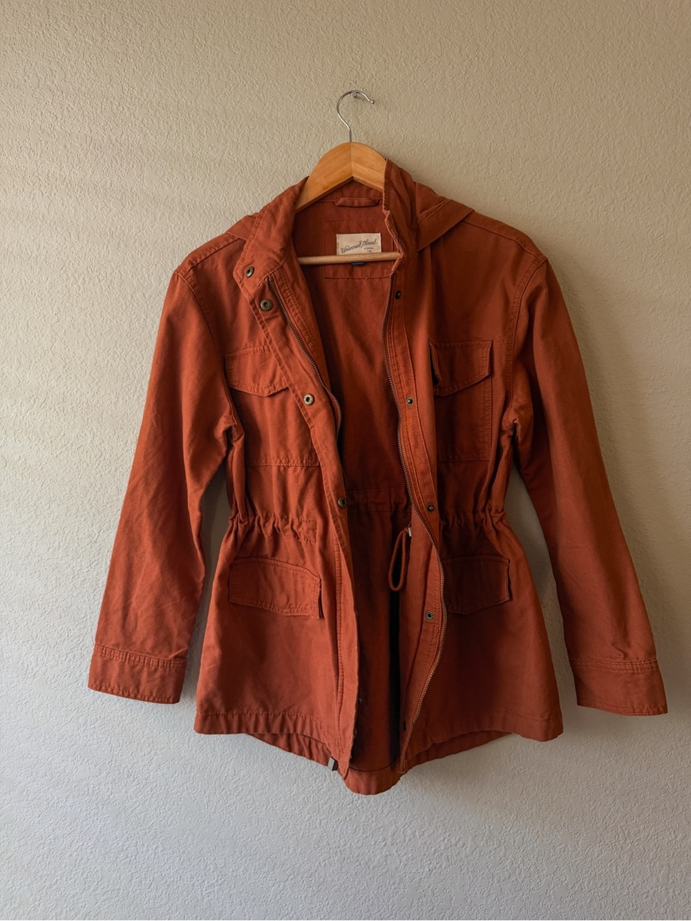 Universal Thread Women’s Hooded Utility Canvas Jacket - Rust Small